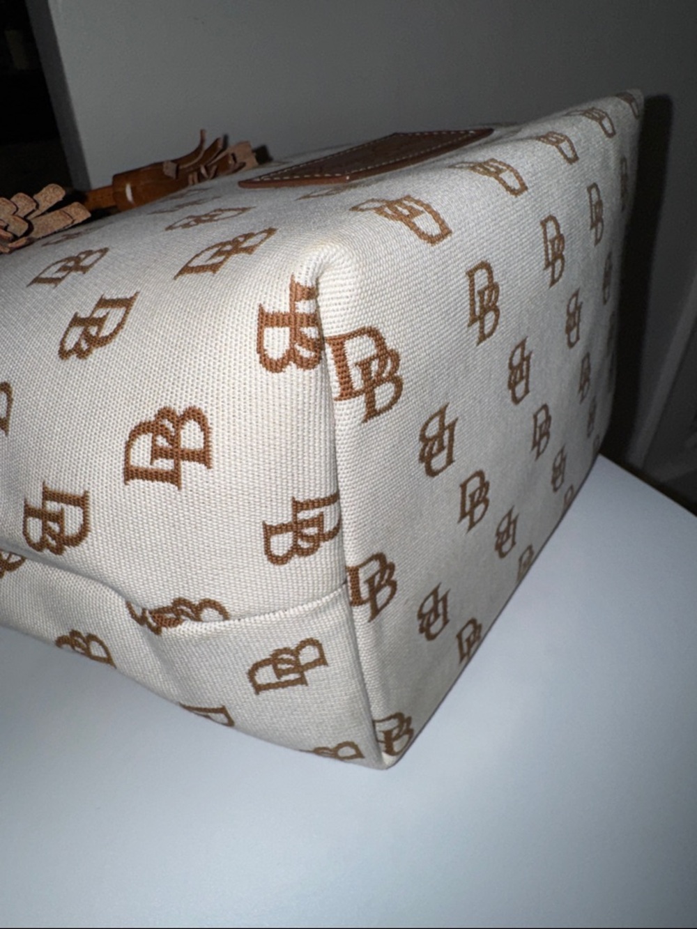 Dooney & Bourke Jenna Monogram Signature Tote Bucket Bag - Picture 7 of 15